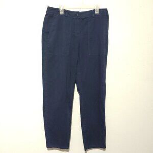Eileen Fisher 100% Organic Cotton Chinos Blue ## PETITE SIZE 4 BUT WAIST  30IN